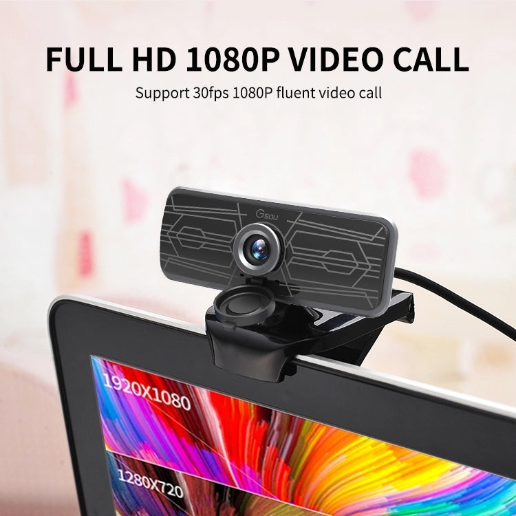 Gsou T16s 1080P HD Webcam with Cover Built-in Microphone for Online Classes Broadcast Conference Video - HD Camera by Gsou | Online Shopping South Africa | PMC Jewellery | Buy Now Pay Later Mobicred