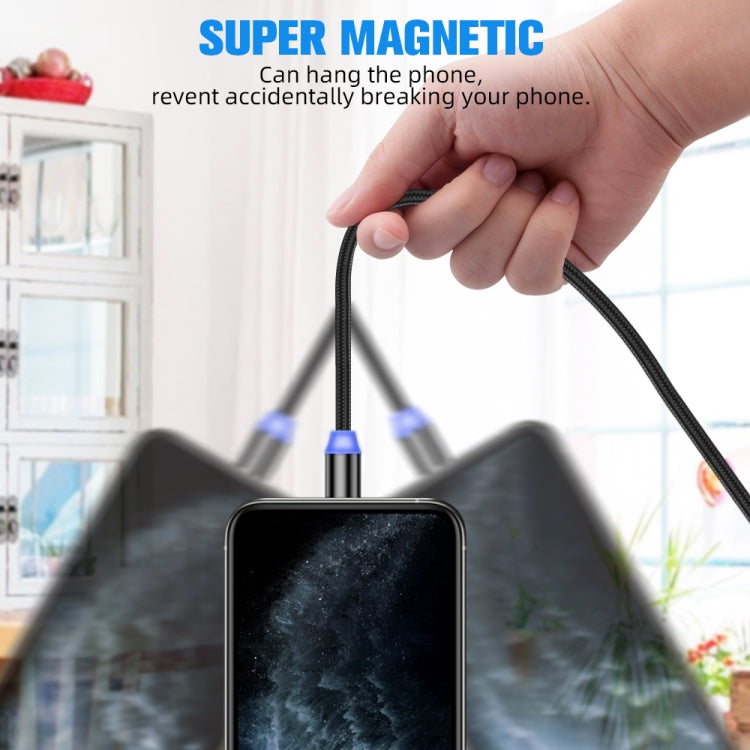 2 in 1 USB to 8 Pin + Micro USB Magnetic Metal Interface Nylon Braided Charging Cable, Length: 1m(Gold) - Charging Cable & Head by PMC Jewellery | Online Shopping South Africa | PMC Jewellery | Buy Now Pay Later Mobicred
