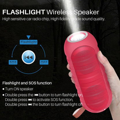 NewRixing NR-3025L Portable Stereo Wireless Bluetooth Speaker with LED Flashlight & TF Card Slot & FM, Built-in Microphone(Black) - Desktop Speaker by NewRixing | Online Shopping South Africa | PMC Jewellery | Buy Now Pay Later Mobicred