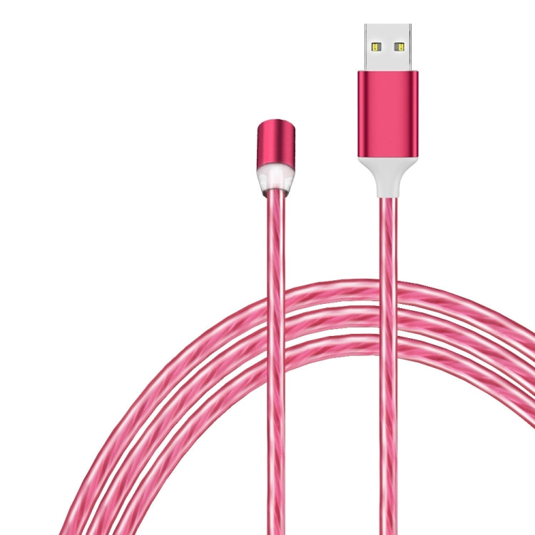 2 in 1 USB to 8 Pin + Micro USB Magnetic Suction Colorful Streamer Mobile Phone Charging Cable, Length: 1m(Red Light) - 2 in 1 Cable by PMC Jewellery | Online Shopping South Africa | PMC Jewellery | Buy Now Pay Later Mobicred