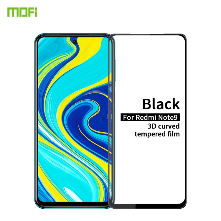 For Xiaomi Redmi Note 9/10X 4G MOFI 9H 3D Explosion-proof Curved Screen Tempered Glass Film(Black) -  by MOFI | Online Shopping South Africa | PMC Jewellery