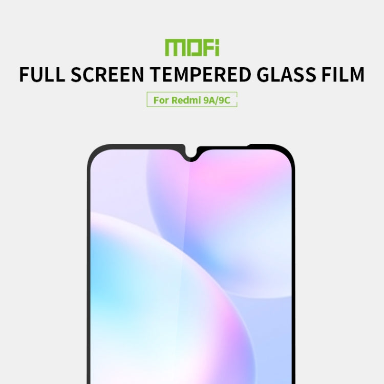 For Xiaomi Redmi 9A/9C MOFI 9H 2.5D Full Screen Tempered Glass Film(Black) -  by MOFI | Online Shopping South Africa | PMC Jewellery