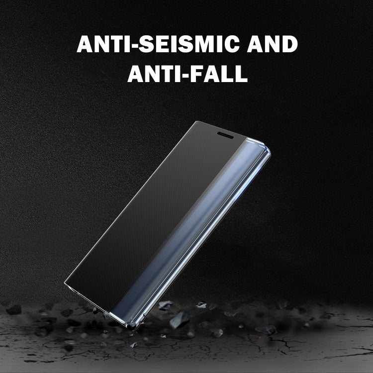 For Samsung Galaxy Note20 Plain Texture Cloth Attraction Flip Holder Leather Phone Case(Silver) - Galaxy Note20 Cases by PMC TechLife | Online Shopping South Africa | PMC TechLife