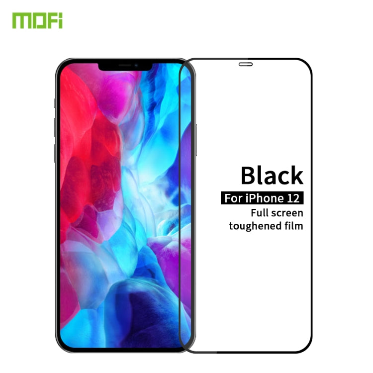 For iPhone 12 / 12 Pro MOFI 9H 2.5D Full Screen Tempered Glass Film(Black) - iPhone 12 / 12 Pro Tempered Glass by MOFI | Online Shopping South Africa | PMC Jewellery