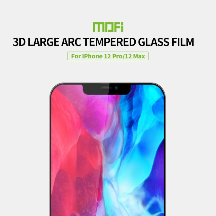 For iPhone 12 / 12 Pro MOFI 9H 3D Explosion-proof Curved Screen Tempered Glass Film(Black) - iPhone 12 / 12 Pro Tempered Glass by MOFI | Online Shopping South Africa | PMC TechLife