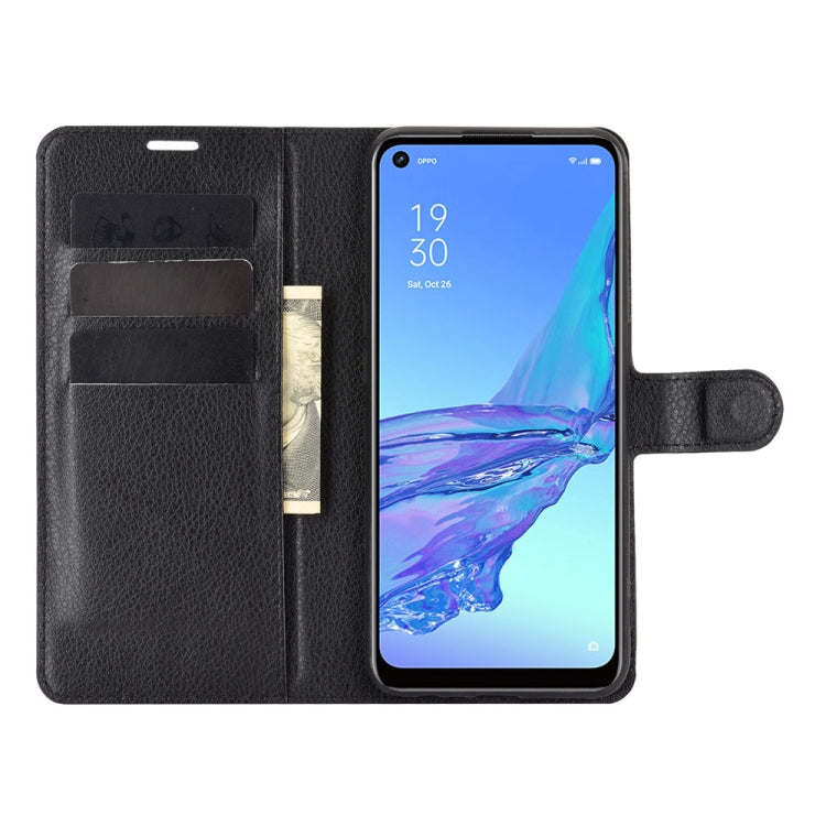 For OPPO A53 2020/OPPO A32 2020 Litchi Texture Horizontal Flip Protective Case with Holder & Card Slots & Wallet(Black) - OPPO Cases by PMC Jewellery | Online Shopping South Africa | PMC Jewellery | Buy Now Pay Later Mobicred