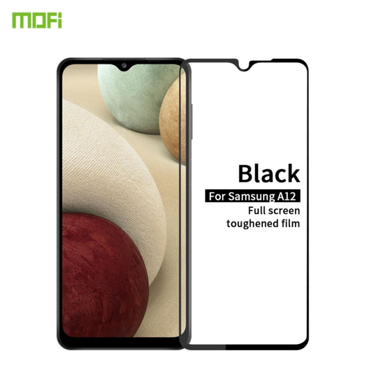 For Samsung Galaxy A12 MOFI 9H 2.5D Full Screen Tempered Glass Film(Black) - Galaxy Tempered Glass by MOFI | Online Shopping South Africa | PMC Jewellery