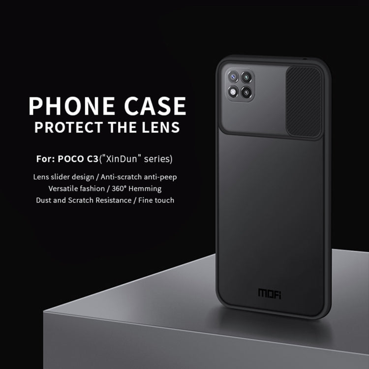 For Xiaomi Poco C3 MOFI Xing Dun Series Translucent Frosted PC + TPU Privacy Anti-glare Shockproof All-inclusive Protective Case(Black) - Xiaomi Cases by MOFI | Online Shopping South Africa | PMC Jewellery | Buy Now Pay Later Mobicred