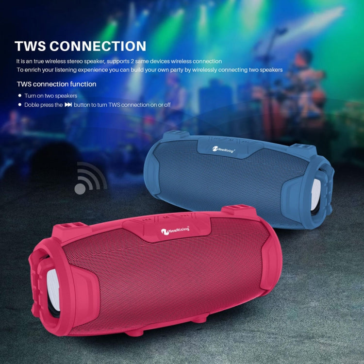 NewRixing NR3026M TWS Outdoor Portable K-song Bluetooth Speaker with Shoulder Strap & Microphone, Support TF Card / FM(Green) - Desktop Speaker by NewRixing | Online Shopping South Africa | PMC Jewellery | Buy Now Pay Later Mobicred