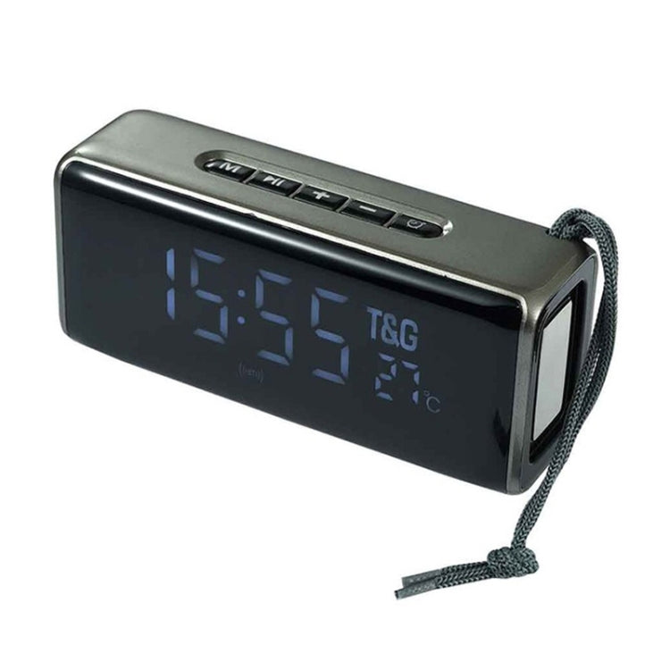 T&G TG174 TWS Mmirror Bluetooth Speaker, Support Alarm Clock / Time & Temperature Display / Micro SD Card / FM / MP3(Gray) - Desktop Speaker by T&G | Online Shopping South Africa | PMC Jewellery | Buy Now Pay Later Mobicred