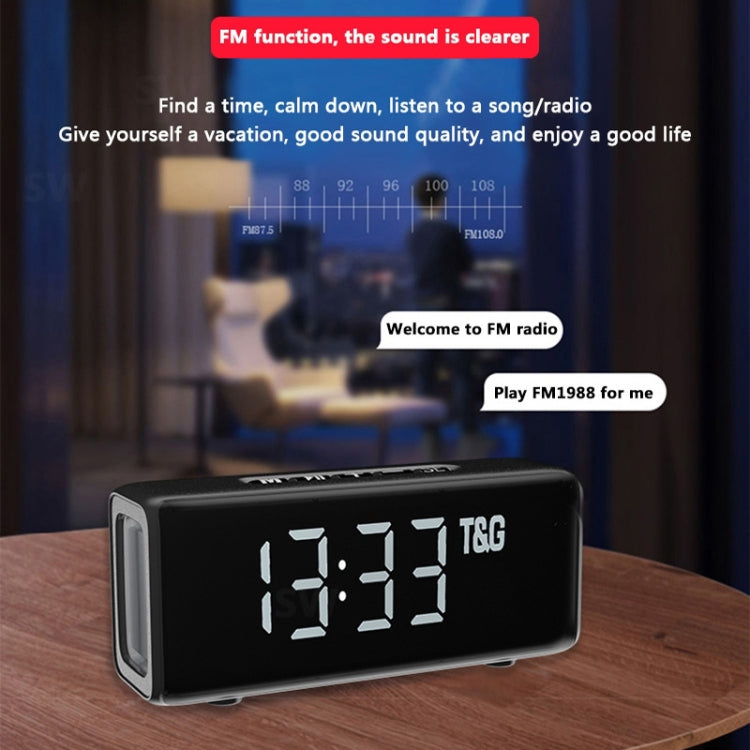 T&G TG174 TWS Mmirror Bluetooth Speaker, Support Alarm Clock / Time & Temperature Display / Micro SD Card / FM / MP3(Green) - Desktop Speaker by T&G | Online Shopping South Africa | PMC Jewellery | Buy Now Pay Later Mobicred