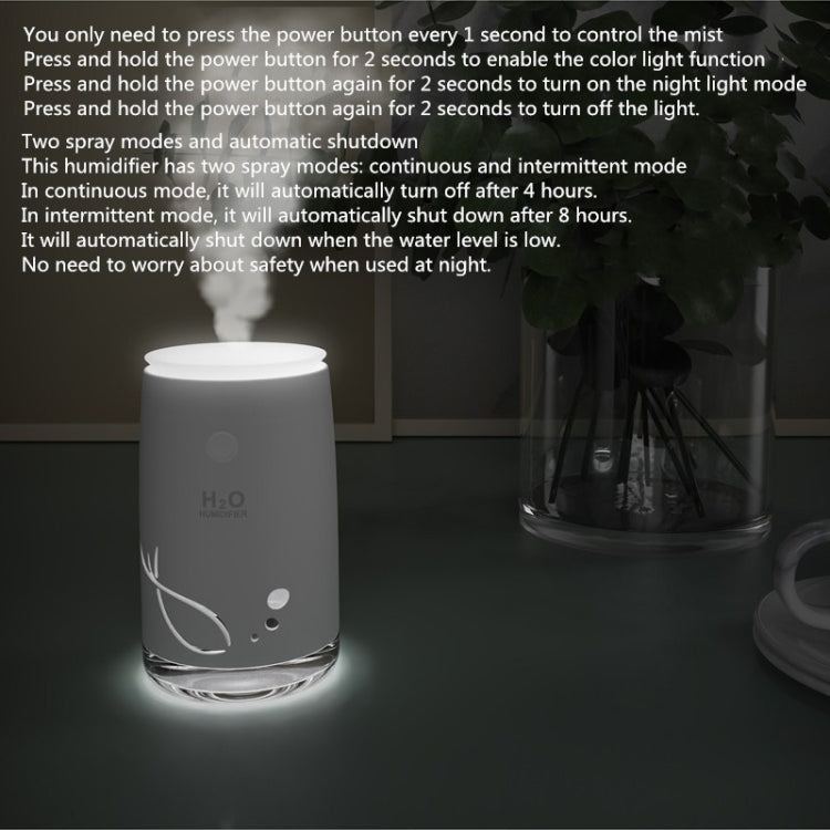 Concise Fish Pattern Mini Home Mute Bedroom Student Dormitory Office Portable USB Wireless Durable Humidifier(Green) - free shipping - PMC TechLife - Order now!