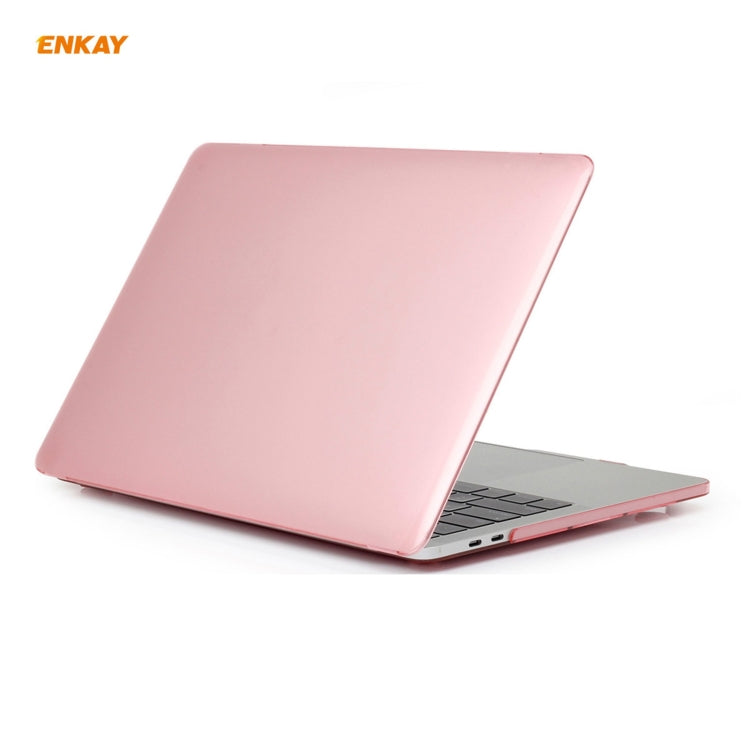 ENKAY 3 in 1 Crystal Laptop Protective Case + US Version TPU Keyboard Film + Anti-dust Plugs Set for MacBook Pro 13.3 inch A1708 (without Touch Bar)(Pink) - MacBook Pro Cases by ENKAY | Online Shopping South Africa | PMC Jewellery | Buy Now Pay Later Mobicred