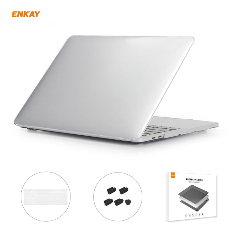 ENKAY 3 in 1 Crystal Laptop Protective Case + US Version TPU Keyboard Film + Anti-dust Plugs Set for MacBook Pro 13.3 inch A1708 (without Touch Bar)(Transparent) - MacBook Pro Cases by ENKAY | Online Shopping South Africa | PMC Jewellery | Buy Now Pay Later Mobicred