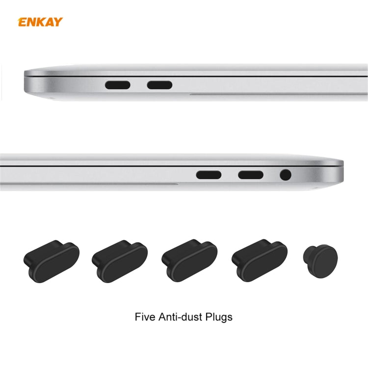 ENKAY 3 in 1 Crystal Laptop Protective Case + US Version TPU Keyboard Film + Anti-dust Plugs Set for MacBook Pro 13.3 inch A1708 (without Touch Bar)(Dark Blue) - MacBook Pro Cases by ENKAY | Online Shopping South Africa | PMC Jewellery | Buy Now Pay Later Mobicred