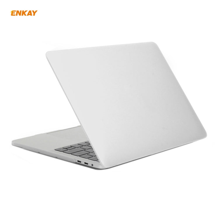 ENKAY 3 in 1 Matte Laptop Protective Case + EU Version TPU Keyboard Film + Anti-dust Plugs Set for MacBook Pro 13.3 inch A1706 / A1989 / A2159 (with Touch Bar)(White) - MacBook Pro Cases by ENKAY | Online Shopping South Africa | PMC Jewellery | Buy Now Pay Later Mobicred