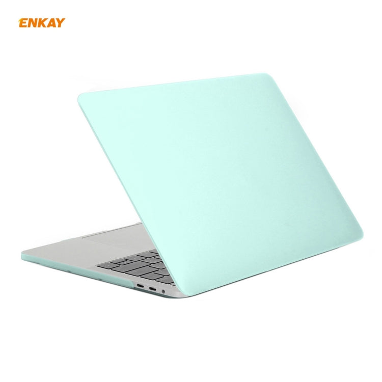 ENKAY 3 in 1 Matte Laptop Protective Case + EU Version TPU Keyboard Film + Anti-dust Plugs Set for MacBook Pro 15.4 inch A1707 & A1990 (with Touch Bar)(Green) - free shipping - PMC Jewellery - Order now!