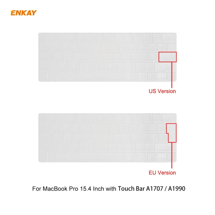 ENKAY 3 in 1 Matte Laptop Protective Case + EU Version TPU Keyboard Film + Anti-dust Plugs Set for MacBook Pro 15.4 inch A1707 & A1990 (with Touch Bar)(Grey) - MacBook Pro Cases by ENKAY | Online Shopping South Africa | PMC Jewellery | Buy Now Pay Later Mobicred