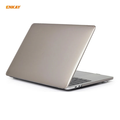 ENKAY 3 in 1 Crystal Laptop Protective Case + US Version TPU Keyboard Film + Anti-dust Plugs Set for MacBook Pro 15.4 inch A1707 & A1990 (with Touch Bar)(Grey) - MacBook Pro Cases by ENKAY | Online Shopping South Africa | PMC Jewellery | Buy Now Pay Later Mobicred