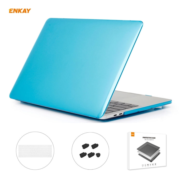 ENKAY 3 in 1  Crystal Laptop Protective Case + EU Version TPU Keyboard Film + Anti-dust Plugs Set for MacBook Pro 15.4 inch A1707 & A1990 (with Touch Bar)(Light Blue) - MacBook Pro Cases by ENKAY | Online Shopping South Africa | PMC Jewellery | Buy Now Pay Later Mobicred