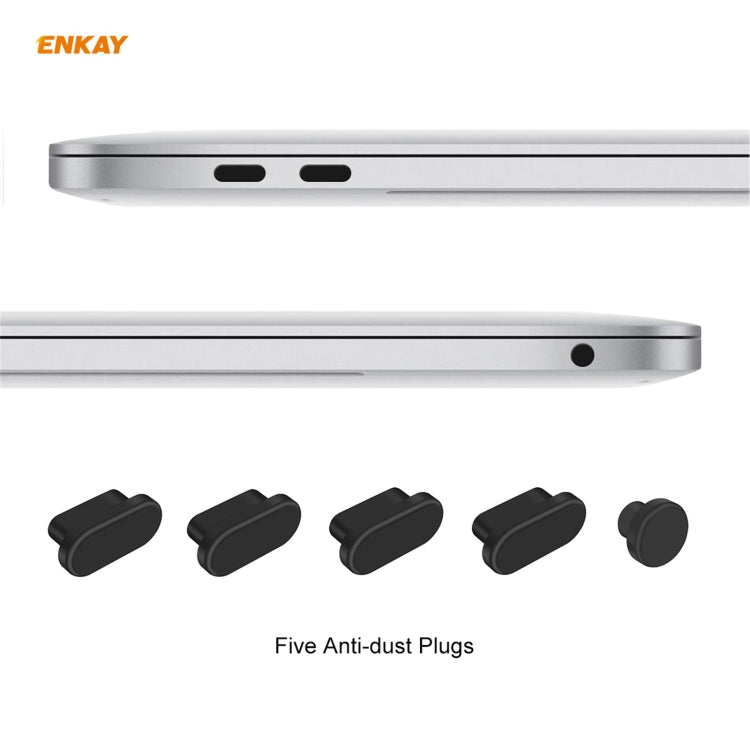 ENKAY 3 in 1 Crystal Laptop Protective Case + US Version TPU Keyboard Film + Anti-dust Plugs Set for MacBook Air 13.3 inch A1932 (2018)(Black) - MacBook Air Cases by WIWU | Online Shopping South Africa | PMC Jewellery | Buy Now Pay Later Mobicred