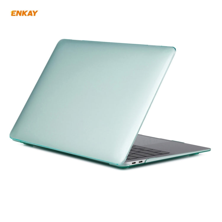 For MacBook Air 13.3 inch A1932 2018 ENKAY 3 in 1 Crystal Laptop Protective Case and EU Version TPU Keyboard Film and Anti-dust Plugs Set(Green) - MacBook Air Cases by ENKAY | Online Shopping South Africa | PMC Jewellery | Buy Now Pay Later Mobicred