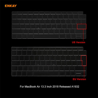 ENKAY 3 in 1 Matte Laptop Protective Case + EU Version TPU Keyboard Film + Anti-dust Plugs Set for MacBook Air 13.3 inch A1932 (2018)(Dark Blue) - MacBook Air Cases by ENKAY | Online Shopping South Africa | PMC Jewellery | Buy Now Pay Later Mobicred