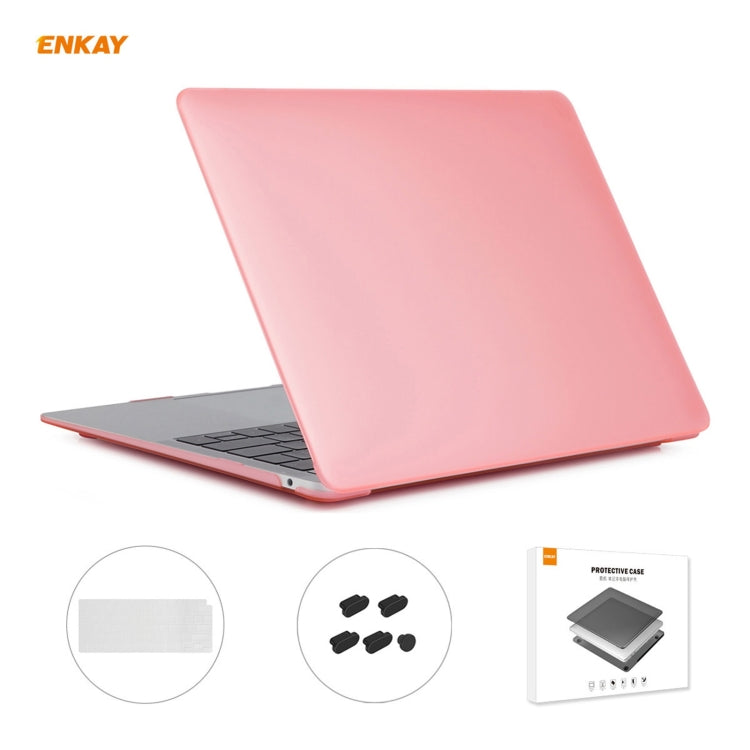 ENKAY 3 in 1 Matte Laptop Protective Case + US Version TPU Keyboard Film + Anti-dust Plugs Set for MacBook Air 13.3 inch A2179 & A2337 (2020)(Pink) - MacBook Air Cases by ENKAY | Online Shopping South Africa | PMC Jewellery | Buy Now Pay Later Mobicred