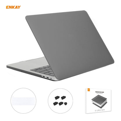 ENKAY 3 in 1 Matte Laptop Protective Case + US Version TPU Keyboard Film + Anti-dust Plugs Set for MacBook Pro 16 inch A2141 (with Touch Bar)(Grey) - MacBook Pro Cases by ENKAY | Online Shopping South Africa | PMC Jewellery | Buy Now Pay Later Mobicred