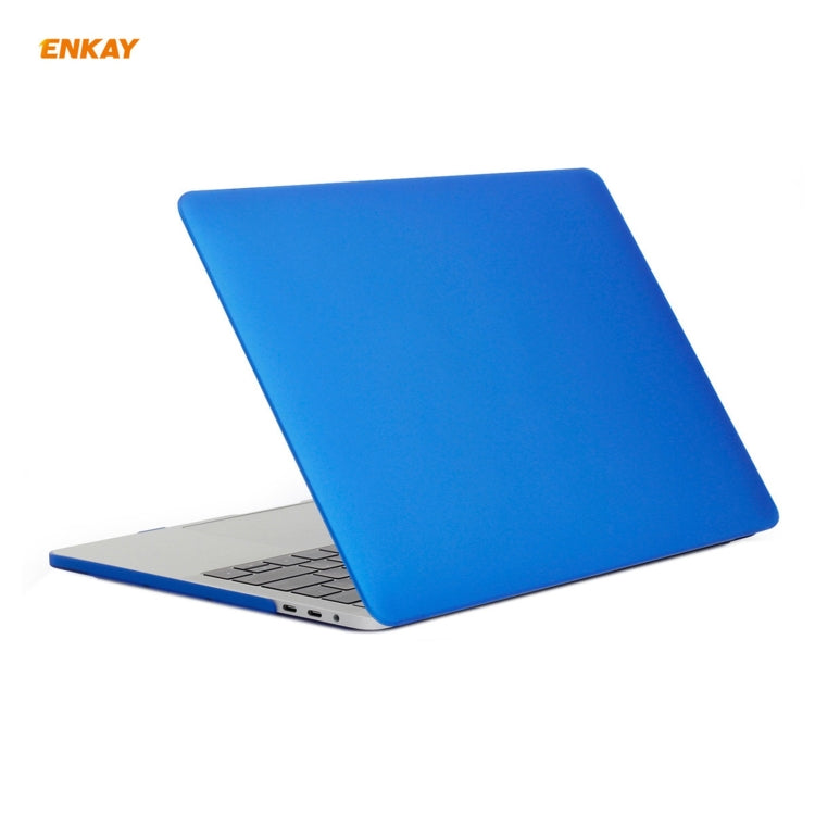 ENKAY 3 in 1 Matte Laptop Protective Case + EU Version TPU Keyboard Film + Anti-dust Plugs Set for MacBook Pro 16 inch A2141 (with Touch Bar)(Dark Blue) - MacBook Pro Cases by ENKAY | Online Shopping South Africa | PMC Jewellery | Buy Now Pay Later Mobicred