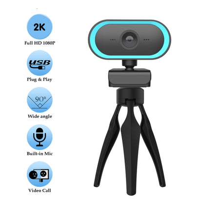 C11 2K Picture Quality HD Without Distortion 360 Degrees Rotate Built-in Microphone Sound Clear Webcams with Tripod(Orange) - HD Camera by PMC Jewellery | Online Shopping South Africa | PMC Jewellery | Buy Now Pay Later Mobicred