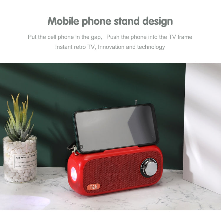 T&G TG613 TWS Solar Portable Bluetooth Speakers with LED Flashlight, Support TF Card / FM / AUX / U Disk(Red) - Desktop Speaker by T&G | Online Shopping South Africa | PMC Jewellery | Buy Now Pay Later Mobicred