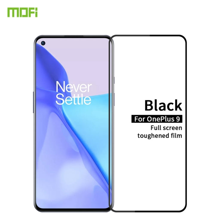 For OnePlus 9 MOFI 9H 2.5D Full Screen Tempered Glass Film(Black) - OnePlus Tempered Glass by MOFI | Online Shopping South Africa | PMC Jewellery