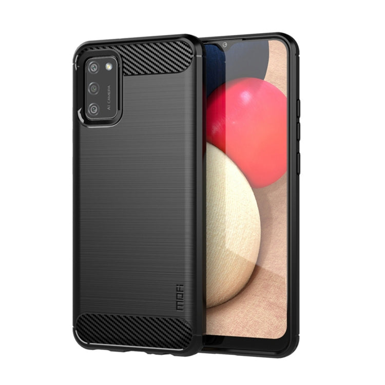 For Samsung Galaxy A02s/M02s/F02s(US Version) MOFI Gentleness Series Brushed Texture Carbon Fiber Soft TPU Case(Black) - Galaxy Phone Cases by MOFI | Online Shopping South Africa | PMC Jewellery