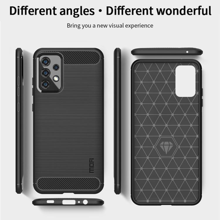 For Samsung Galaxy A52 5G/4G MOFI Gentleness Series Brushed Texture Carbon Fiber Soft TPU Case(Blue) - Galaxy Phone Cases by MOFI | Online Shopping South Africa | PMC Jewellery