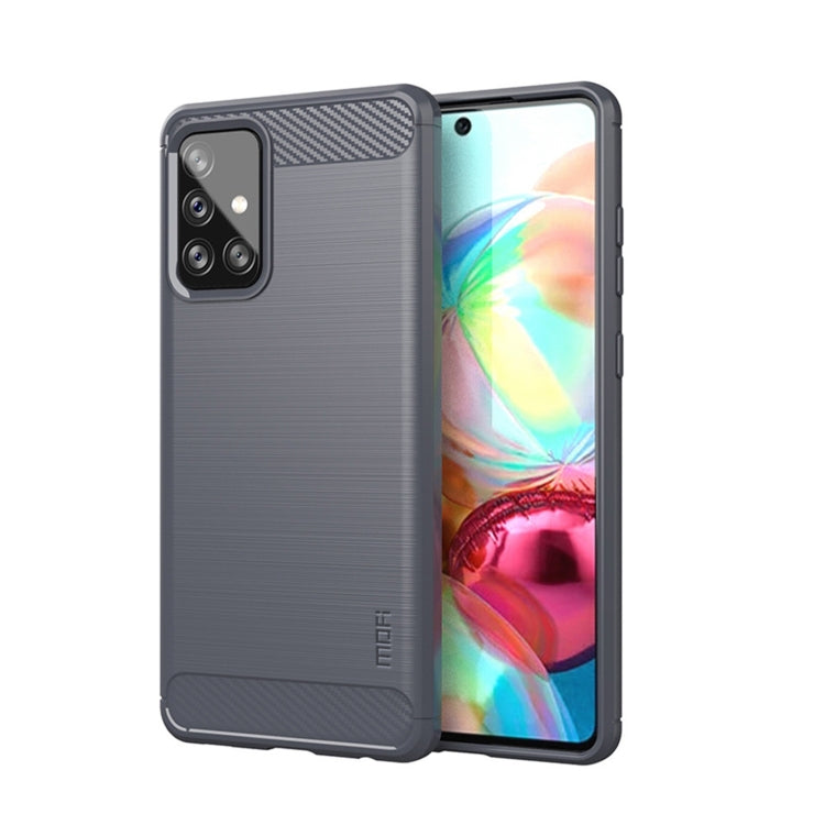 For Samsung Galaxy A72 5G/4G MOFI Gentleness Series Brushed Texture Carbon Fiber Soft TPU Case(Grey) - Galaxy Phone Cases by MOFI | Online Shopping South Africa | PMC Jewellery