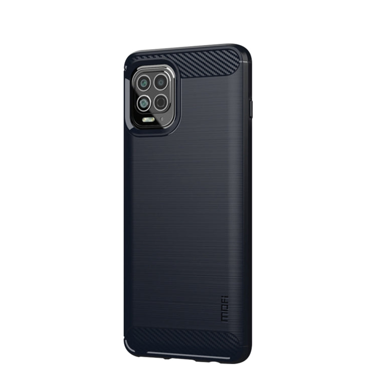 For Motorola Moto Edge S MOFI Gentleness Series Brushed Texture Carbon Fiber Soft TPU Case(Blue) - Motorola Cases by MOFI | Online Shopping South Africa | PMC Jewellery