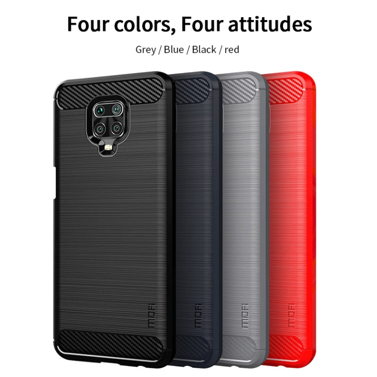 For Xiaomi Redmi Note 9s / Note 9 Pro / Note 9 Pro Max / Foco M2 Pro MOFI Gentleness Series Brushed Texture Carbon Fiber Soft TPU Case(Grey) - Xiaomi Cases by MOFI | Online Shopping South Africa | PMC Jewellery | Buy Now Pay Later Mobicred