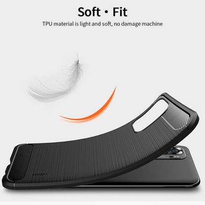 For Xiaomi Redmi Note 10 / Note 10S MOFI Gentleness Series Brushed Texture Carbon Fiber Soft TPU Case(Black) - Xiaomi Cases by MOFI | Online Shopping South Africa | PMC Jewellery | Buy Now Pay Later Mobicred