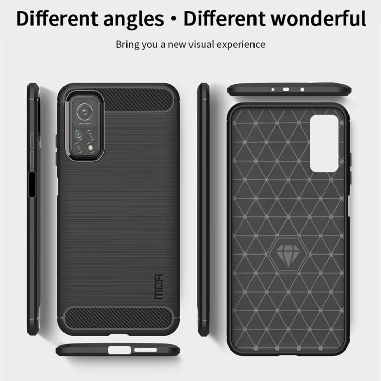 For Xiaomi Mi 10T / 10T Pro / Redmi  K30S MOFI Gentleness Series Brushed Texture Carbon Fiber Soft TPU Case(Black) - Xiaomi Cases by MOFI | Online Shopping South Africa | PMC Jewellery