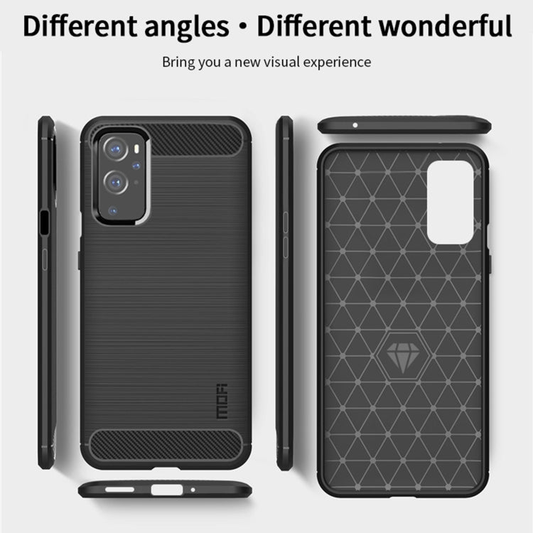 For OnePlus 9 MOFI Gentleness Series Brushed Texture Carbon Fiber Soft TPU Case(Grey) - OnePlus Cases by MOFI | Online Shopping South Africa | PMC TechLife | Buy Now Pay Later Mobicred
