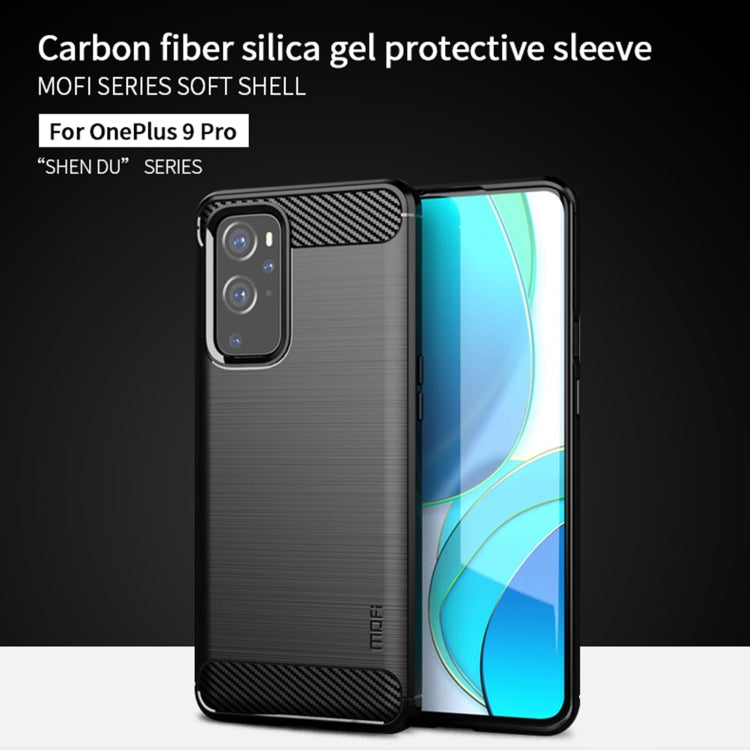 For OnePlus 9 Pro MOFI Gentleness Series Brushed Texture Carbon Fiber Soft TPU Case(Grey) - OnePlus Cases by MOFI | Online Shopping South Africa | PMC Jewellery | Buy Now Pay Later Mobicred