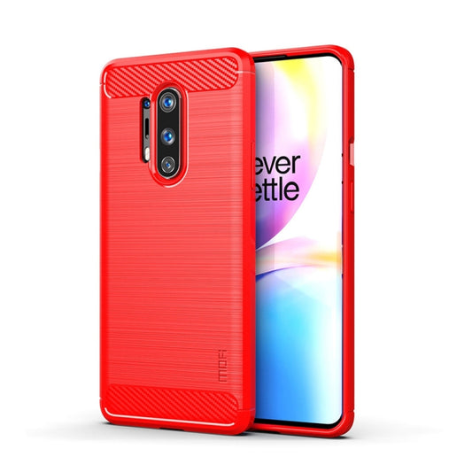 For OnePlus 8 Pro MOFI Gentleness Series Brushed Texture Carbon Fiber Soft TPU Case(Red) - OnePlus Cases by MOFI | Online Shopping South Africa | PMC Jewellery