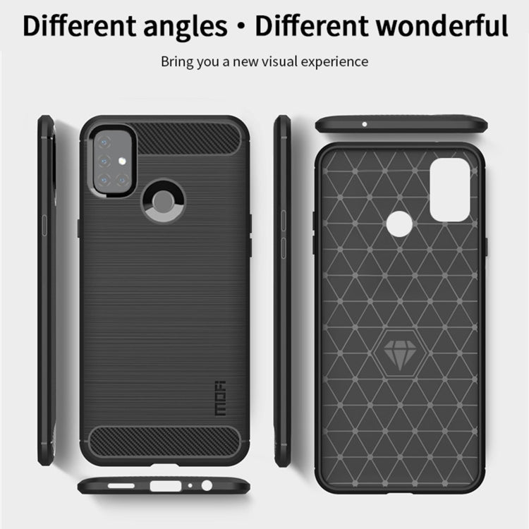 For OnePlus Nord N10 5G MOFI Gentleness Series Brushed Texture Carbon Fiber Soft TPU Case(Grey) - OnePlus Cases by MOFI | Online Shopping South Africa | PMC Jewellery