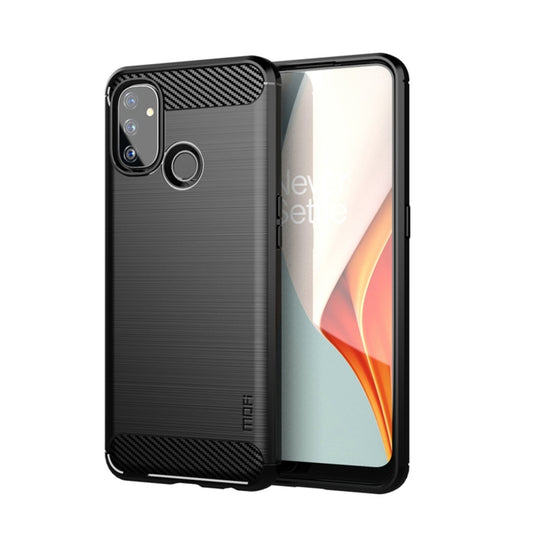 For OnePlus Nord N100 MOFI Gentleness Series Brushed Texture Carbon Fiber Soft TPU Case(Black) - OnePlus Cases by MOFI | Online Shopping South Africa | PMC Jewellery | Buy Now Pay Later Mobicred