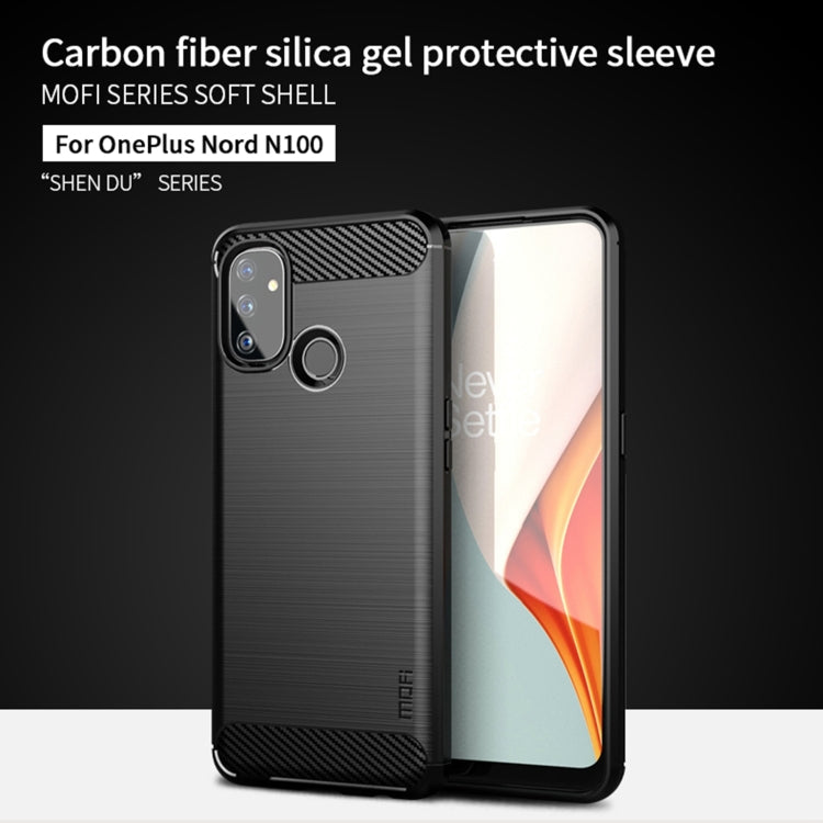 For OnePlus Nord N100 MOFI Gentleness Series Brushed Texture Carbon Fiber Soft TPU Case(Blue) - free shipping - PMC TechLife - Order now!