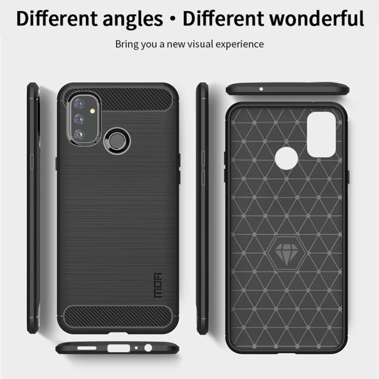 For OnePlus Nord N100 MOFI Gentleness Series Brushed Texture Carbon Fiber Soft TPU Case(Red) - OnePlus Cases by MOFI | Online Shopping South Africa | PMC TechLife | Buy Now Pay Later Mobicred