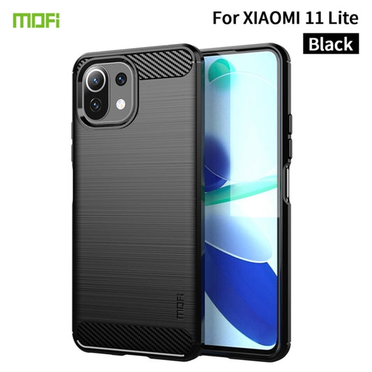 For Xiaomi Mi 11 Lite MOFI Gentleness Series Brushed Texture Carbon Fiber Soft TPU Case(Black) - Xiaomi Cases by MOFI | Online Shopping South Africa | PMC Jewellery