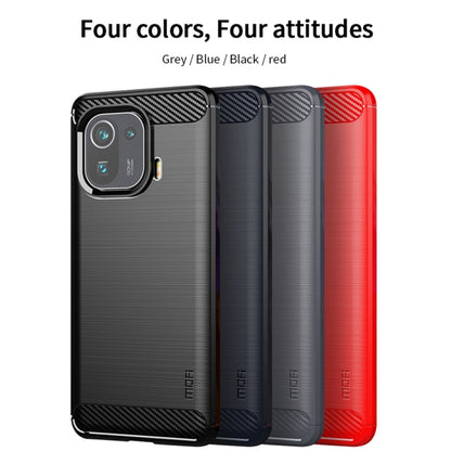 For Xiaomi Mi 11 Pro MOFI Gentleness Series Brushed Texture Carbon Fiber Soft TPU Case(Red) - Xiaomi Cases by MOFI | Online Shopping South Africa | PMC Jewellery