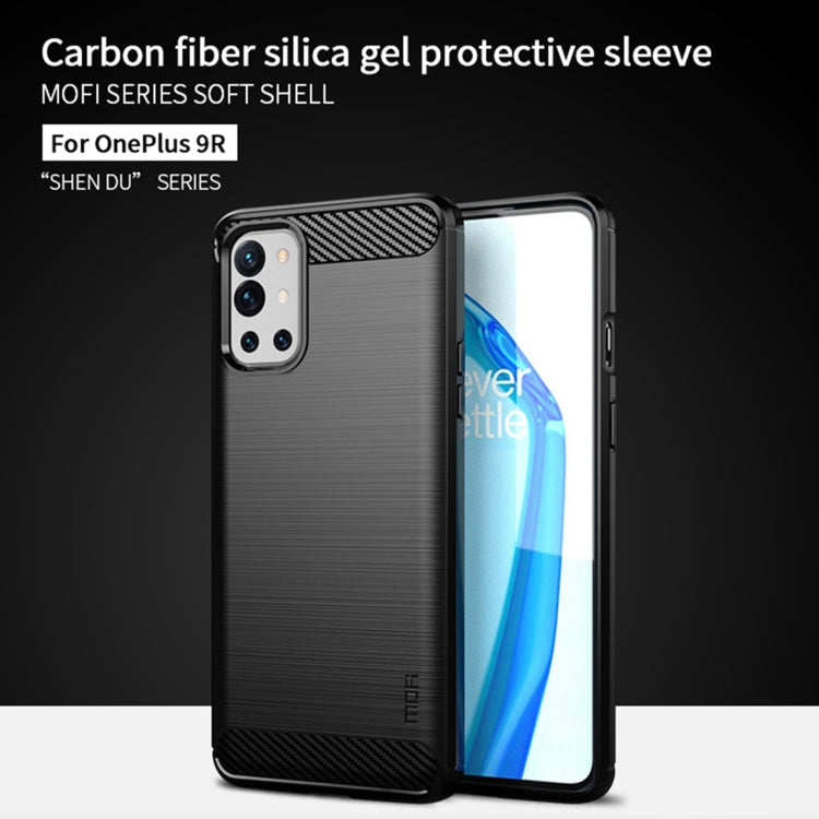 For OnePlus 9R MOFI Gentleness Series Brushed Texture Carbon Fiber Soft TPU Case(Gray) - OnePlus Cases by MOFI | Online Shopping South Africa | PMC TechLife | Buy Now Pay Later Mobicred